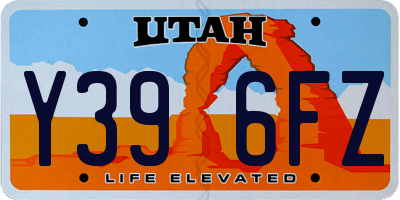 UT license plate Y396FZ