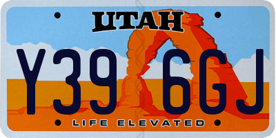 UT license plate Y396GJ