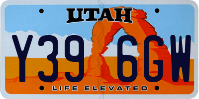 UT license plate Y396GW