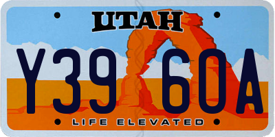 UT license plate Y396OA