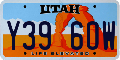 UT license plate Y396OW