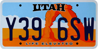 UT license plate Y396SW