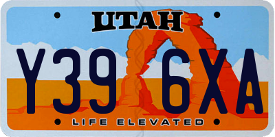 UT license plate Y396XA