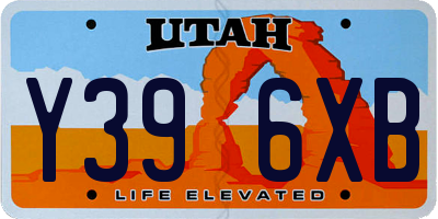 UT license plate Y396XB