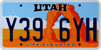 UT license plate Y396YH