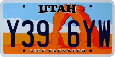 UT license plate Y396YW