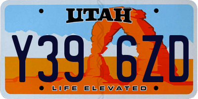 UT license plate Y396ZD