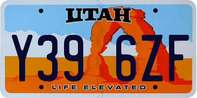 UT license plate Y396ZF