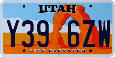 UT license plate Y396ZW