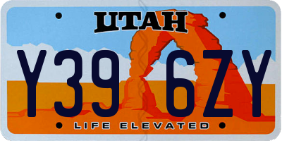 UT license plate Y396ZY