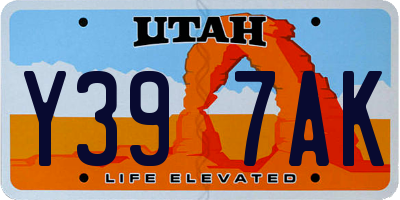 UT license plate Y397AK