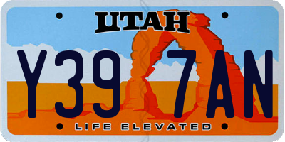 UT license plate Y397AN