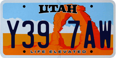 UT license plate Y397AW