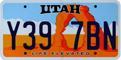UT license plate Y397BN