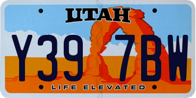 UT license plate Y397BW