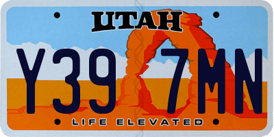 UT license plate Y397MN