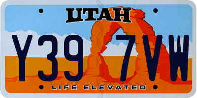 UT license plate Y397VW