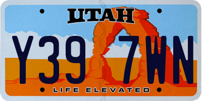 UT license plate Y397WN