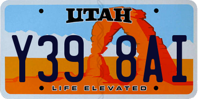 UT license plate Y398AI