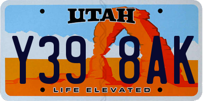 UT license plate Y398AK