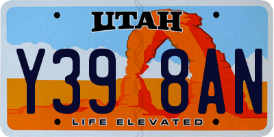 UT license plate Y398AN