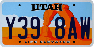 UT license plate Y398AW
