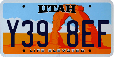UT license plate Y398EF