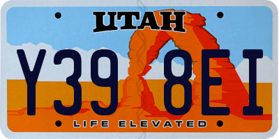 UT license plate Y398EI