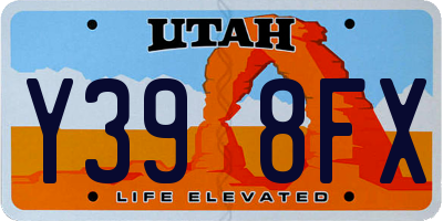 UT license plate Y398FX