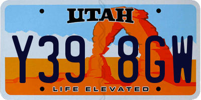 UT license plate Y398GW