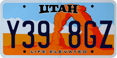 UT license plate Y398GZ