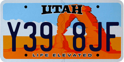 UT license plate Y398JF