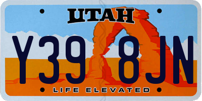 UT license plate Y398JN