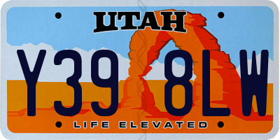 UT license plate Y398LW