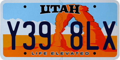 UT license plate Y398LX