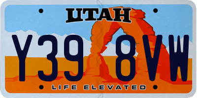UT license plate Y398VW