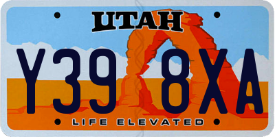 UT license plate Y398XA
