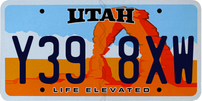 UT license plate Y398XW