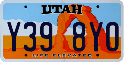 UT license plate Y398YO