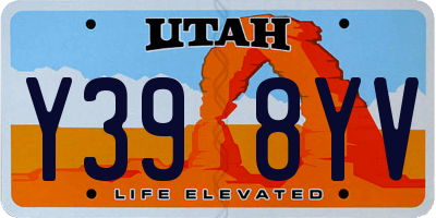 UT license plate Y398YV