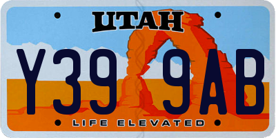 UT license plate Y399AB