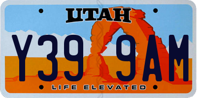 UT license plate Y399AM