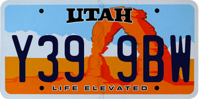 UT license plate Y399BW