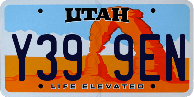 UT license plate Y399EN