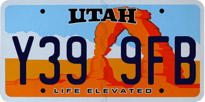 UT license plate Y399FB