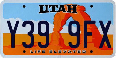 UT license plate Y399FX