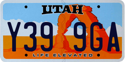 UT license plate Y399GA