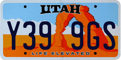UT license plate Y399GS