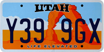 UT license plate Y399GX
