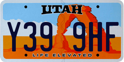 UT license plate Y399HF